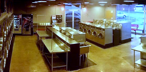 Sapulpa Laundry interior through security camera